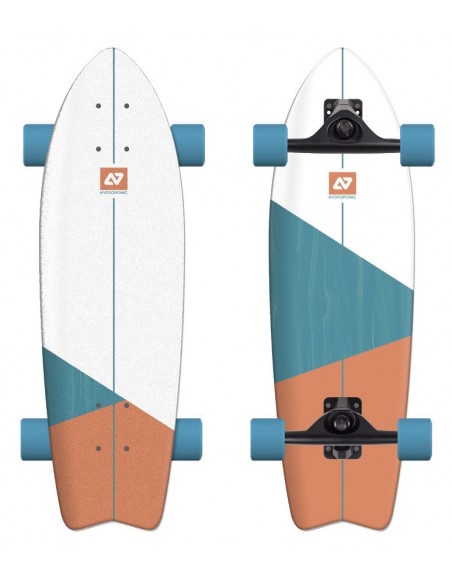 hydroponic vortex 30.8"x 9" teal-orange | surf skate
