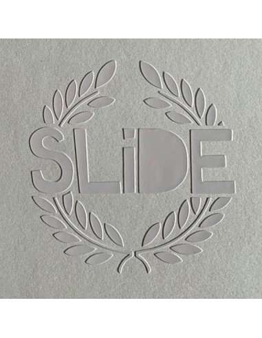 pegatina vinilo corte logo slide blanco