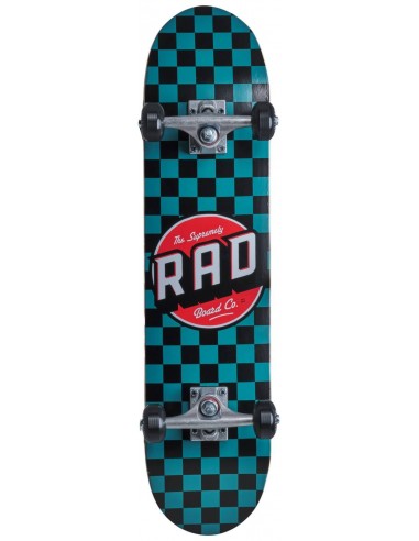 rad dude crew 7.25" checkers teal | skateboard completo