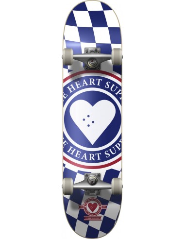 heart supply insignia check 8" azul skateboard completo